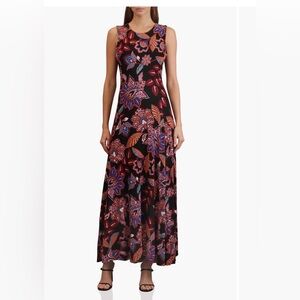Avec Les Filles Mosaic Floral Dress